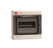 Щит распределительный навесной ЩРн-П-8 IP65 пластиковый прозрачная дверь c клеммным блоком | код 85908 | DKC